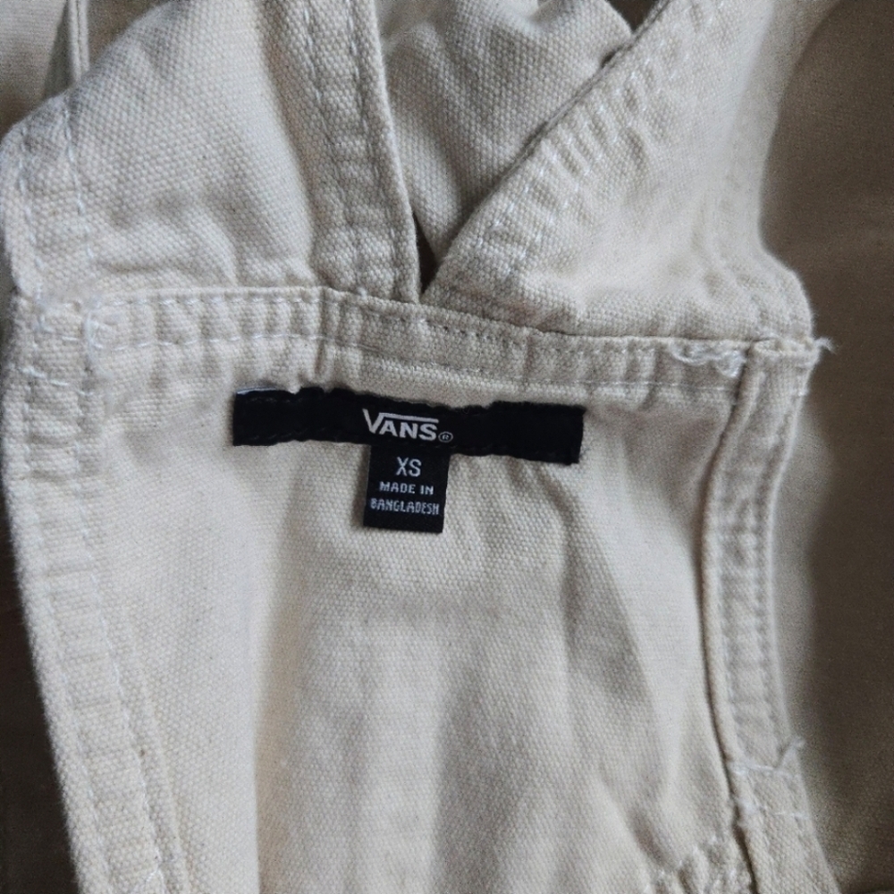 Vans Cotton Stryker Overalls Women Workwear Inspired Patches Cream New 102025 - Picture 10 of 11